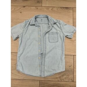 Gap Girl's Denim Short Sleeve Button-Down Shirt Size XL